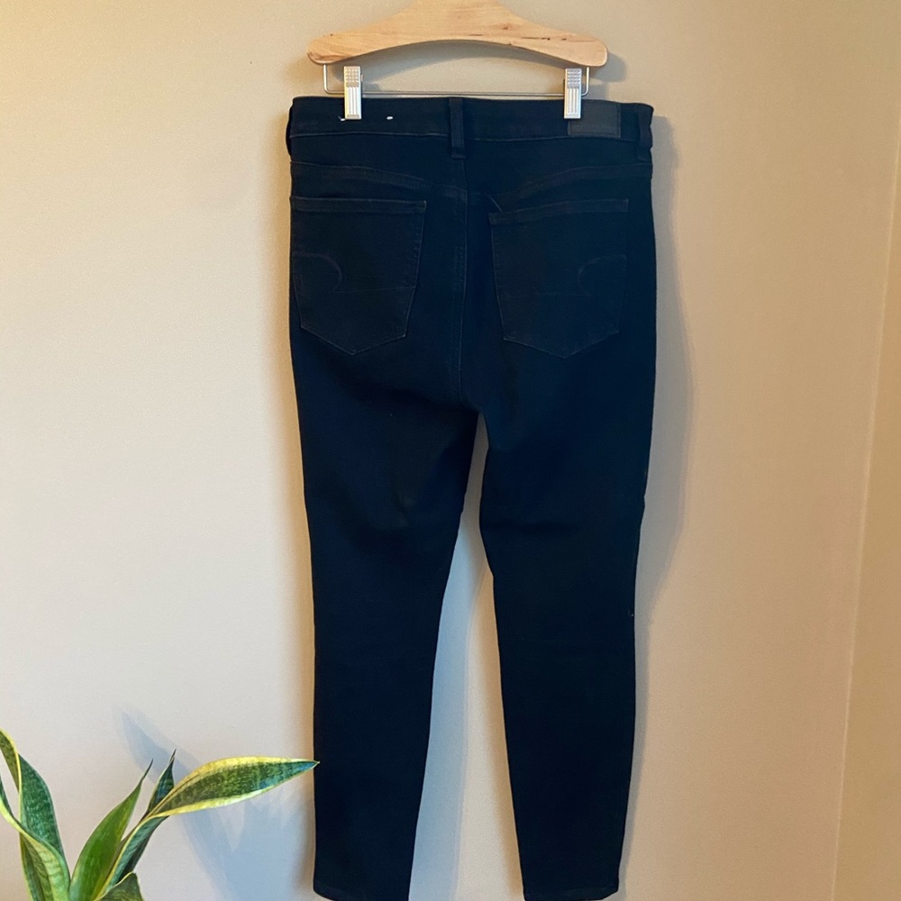 AEO high waisted black skinny jeans